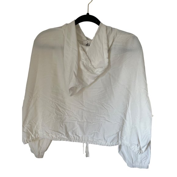 Vintage California IZ Hoodie Med White Button Up Tie Top Bottom Lightweight - Picture 2 of 7